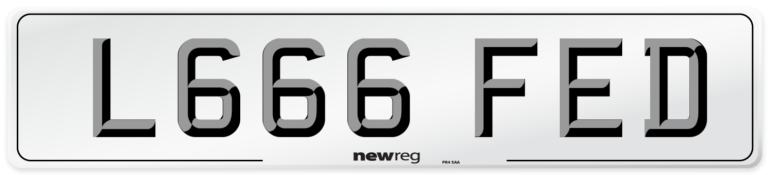 L666 FED Number Plate from New Reg